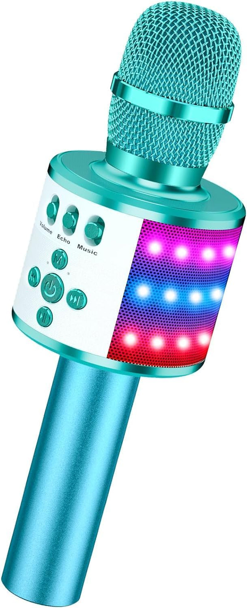 ✨ Portable Bluetooth Karaoke Microphone – Q78 Gold with Built-In Speaker, Echo Effect & LED Lights – Perfect for Parties, Gifts & On-the-Go Fun