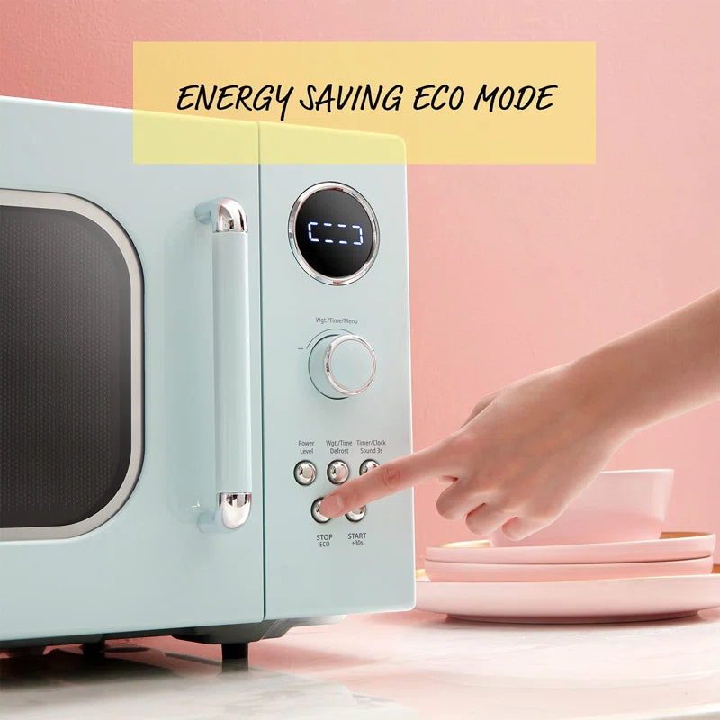 Retro 900W Microwave – 0.9 Cu. Ft. of Compact Cool for Your Countertop
