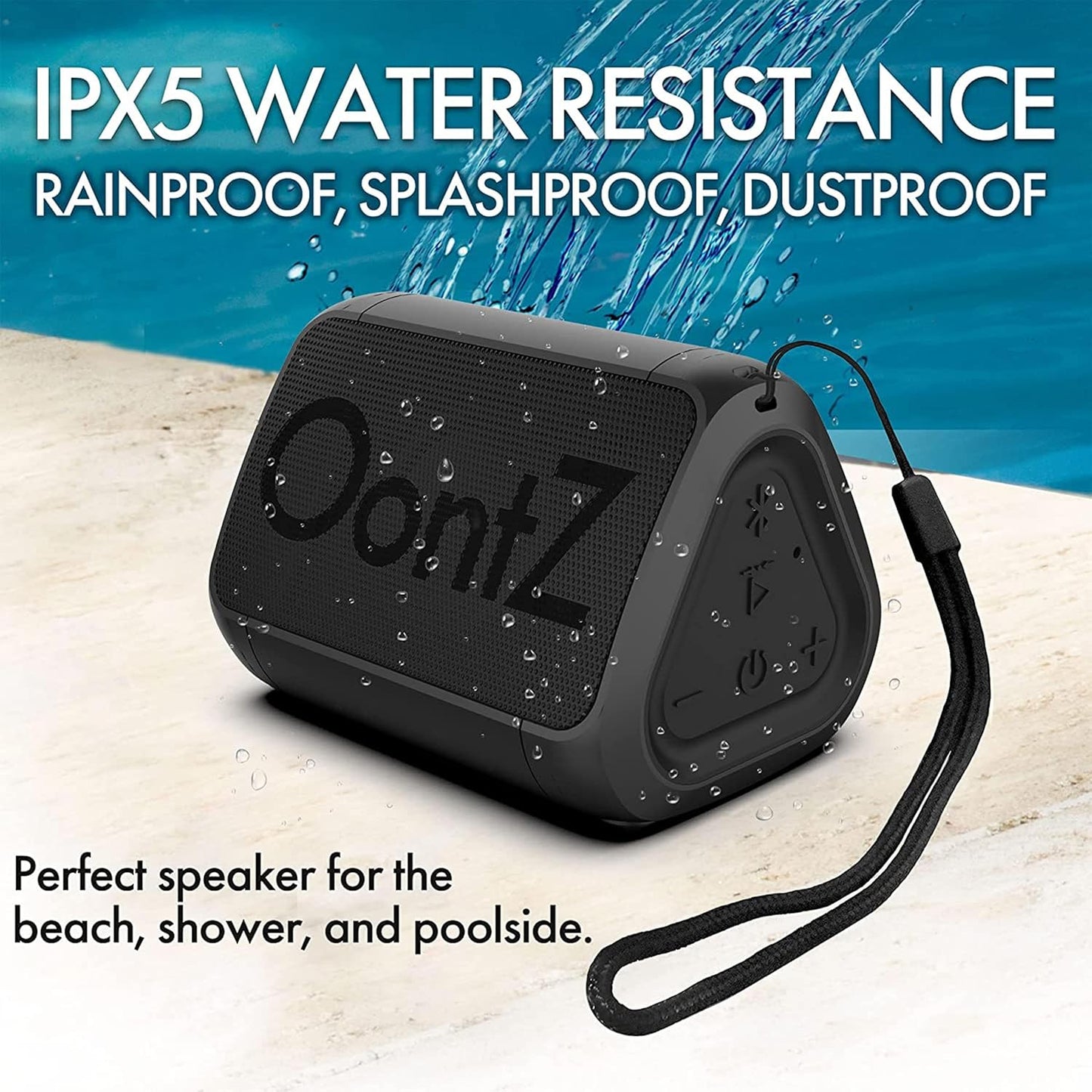 Oontz Angle Solo Portable Bluetooth Speaker 5.0-5W Sound, 10-Hr Battery, 100Ft Wireless Range, IPX5 Water-Resistant Speaker for Travel, Party, Outdoor or Home