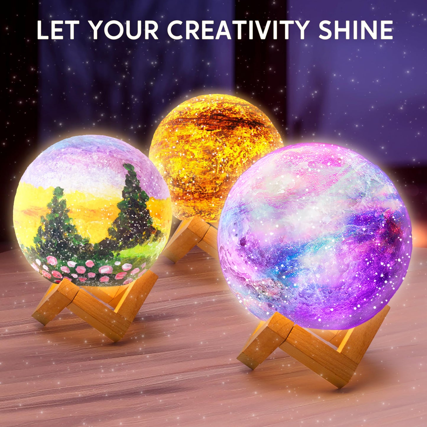 Paint Your Own Moon Lamp – A Glowing Craft Adventure for Kids 6–12 Perfect Birthday Gift for Boys & Girls
