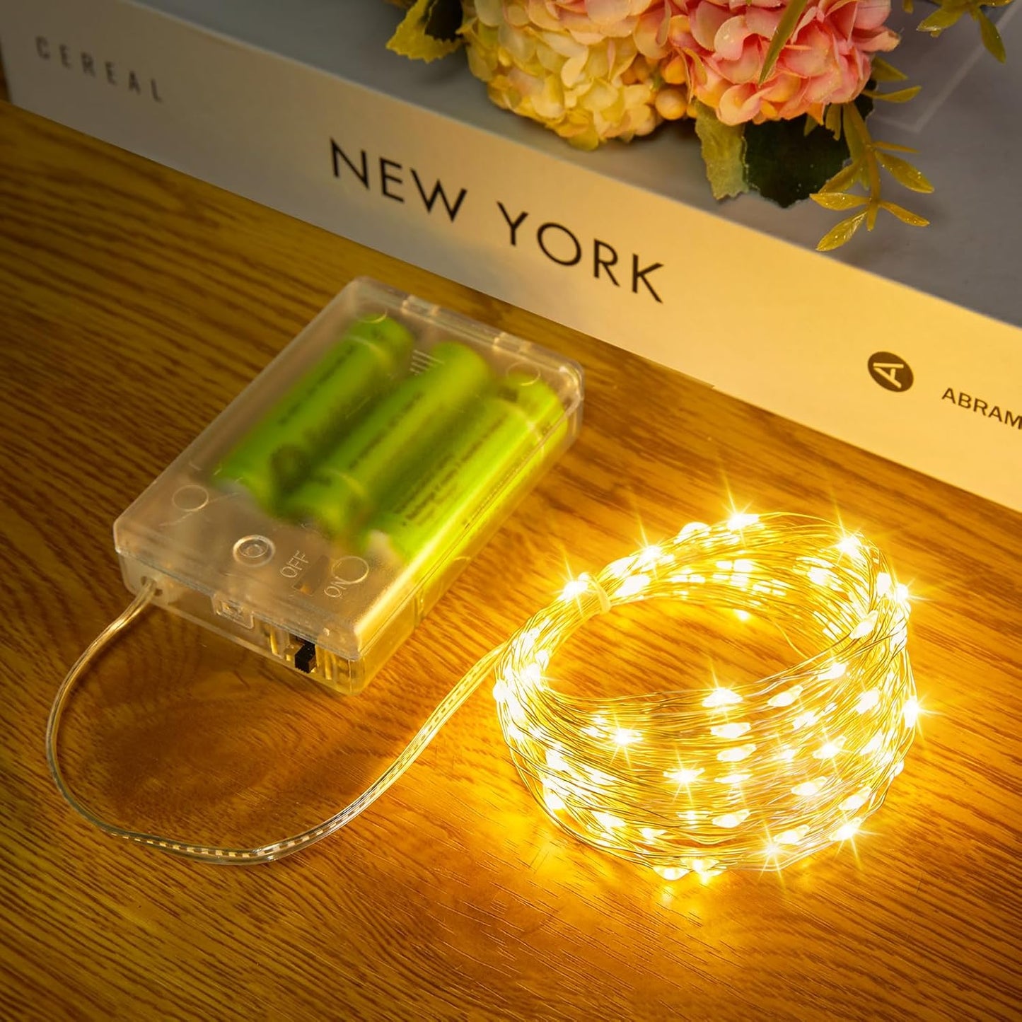 ✨ 33Ft Battery-Operated Fairy Lights – 100 LED Copper Wire Twinkle Lights, Waterproof for Jars, Parties, Weddings & Cozy Decor