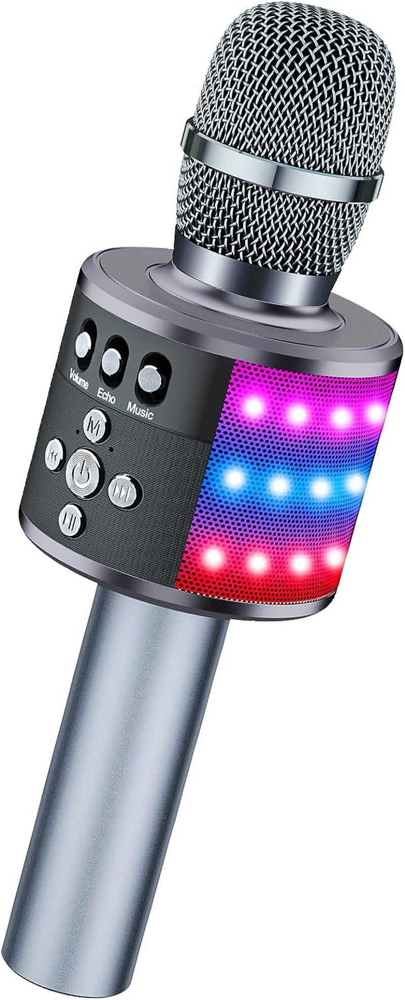 ✨ Portable Bluetooth Karaoke Microphone – Q78 Gold with Built-In Speaker, Echo Effect & LED Lights – Perfect for Parties, Gifts & On-the-Go Fun