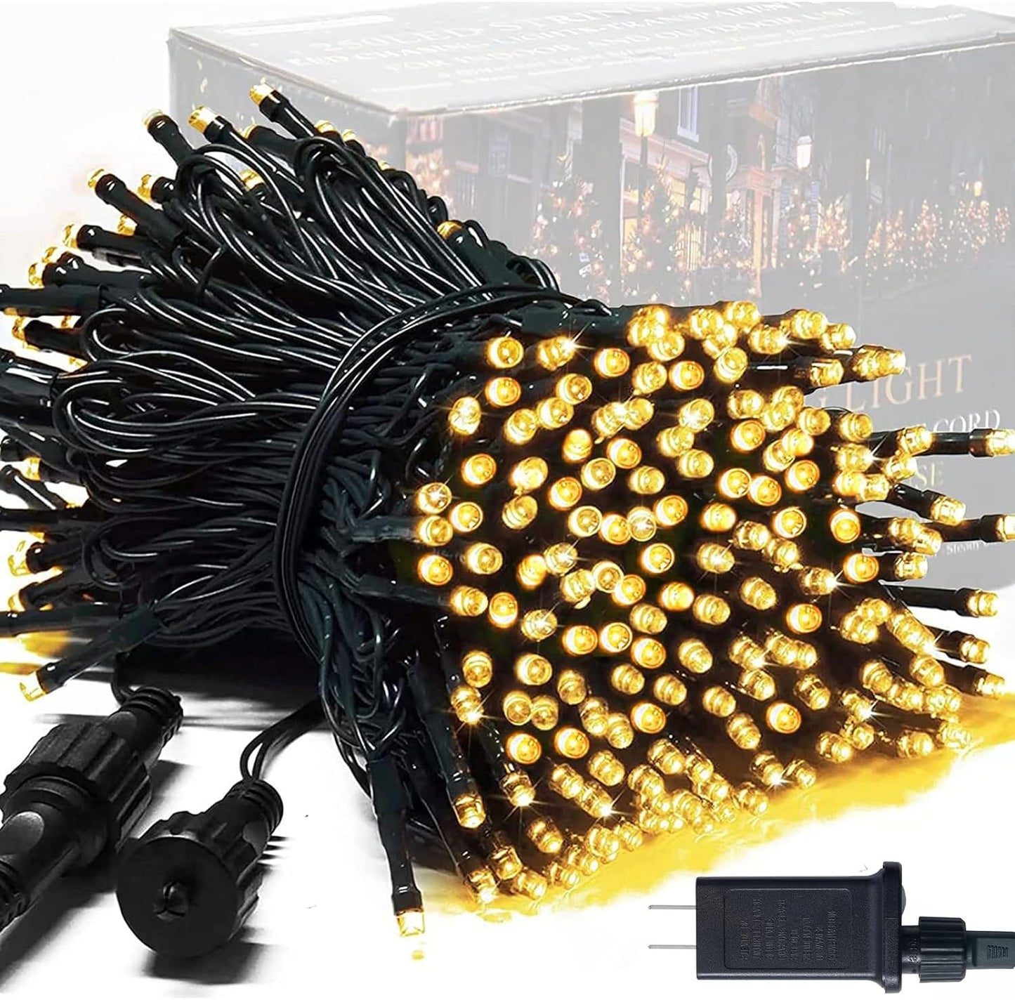 ✨ 250 LED String Lights – 91.5Ft Extendable Outdoor Waterproof Lights with 8 Modes, Green Wire for Tree, Patio & Indoor Decor