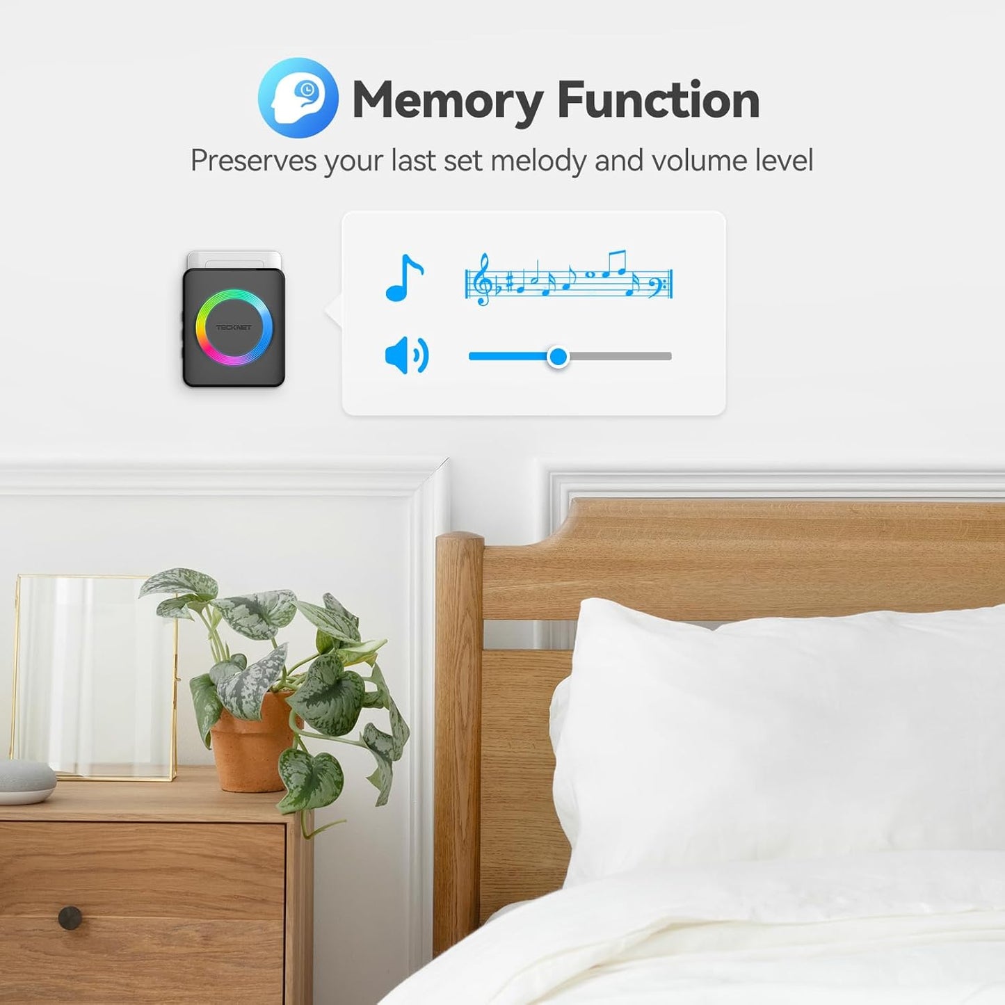 Wireless Doorbell with 2 Receivers – Waterproof, Long Range, RGB Light & Adjustable Volume