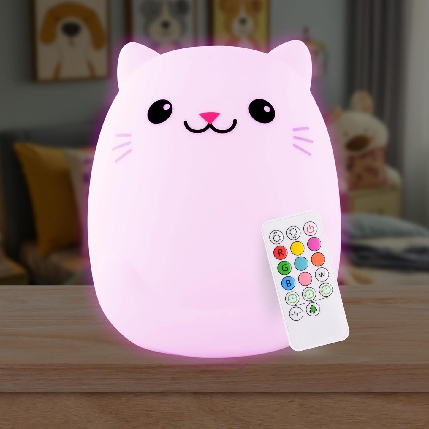 Lumi Pets: Soft Glow Companions – Rechargeable Night Lights in Whimsical Shapes with Remote & Color Options for Little Dreamers