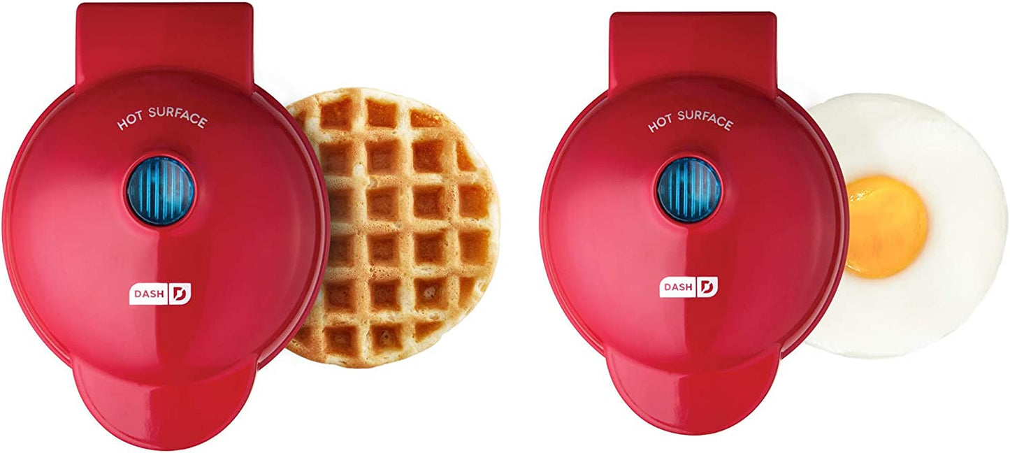 Mini Maker 3-Pack Gift Set, Mini Waffle Maker + Mini Heart-Shaped Waffle Maker + Mini Maker Griddle