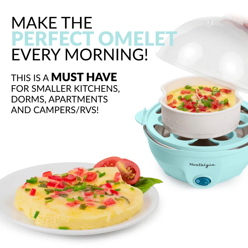 🥚 Retro Electric Egg Cooker – 7-Egg Capacity for Boiled, Poached, Scrambled & More | Built-In Alarm