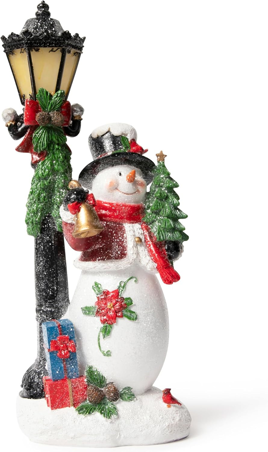 🎄 Christmas Figurines – Light-Up Resin Holiday Decorations with LED & Fiber Optic Accents for Indoor Display