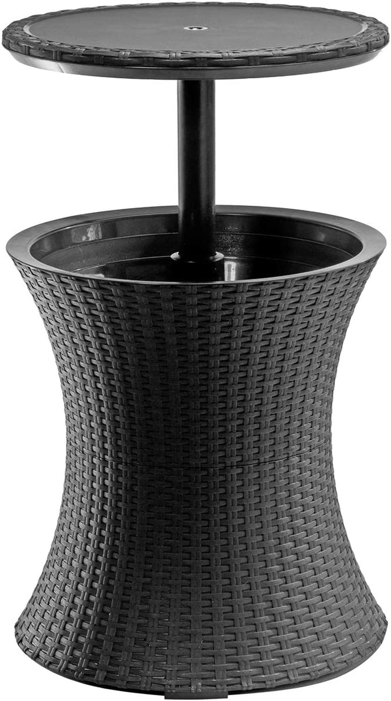 Outdoor Patio Cool Bar Table – 7.5 Gallon Beer & Wine Cooler with Espresso Finish – Perfect for Hot Tub or Backyard Lounging