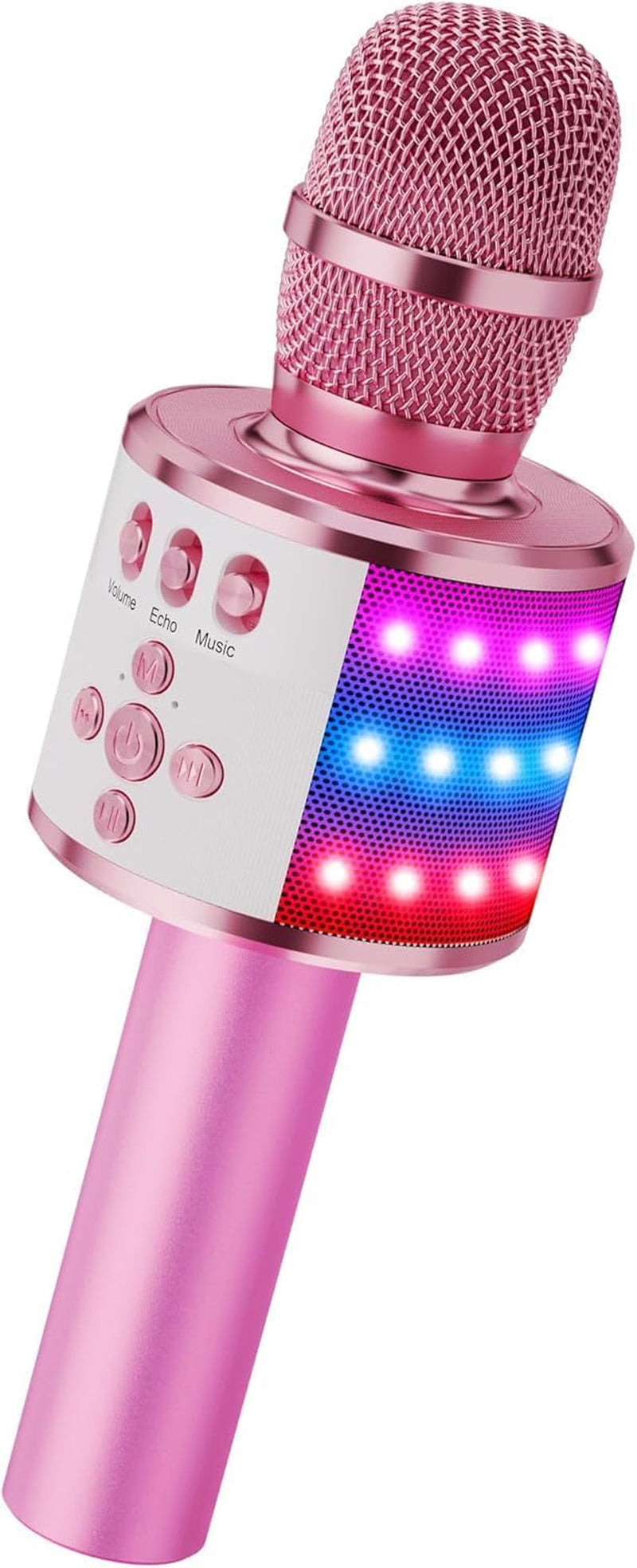 ✨ Portable Bluetooth Karaoke Microphone – Q78 Gold with Built-In Speaker, Echo Effect & LED Lights – Perfect for Parties, Gifts & On-the-Go Fun