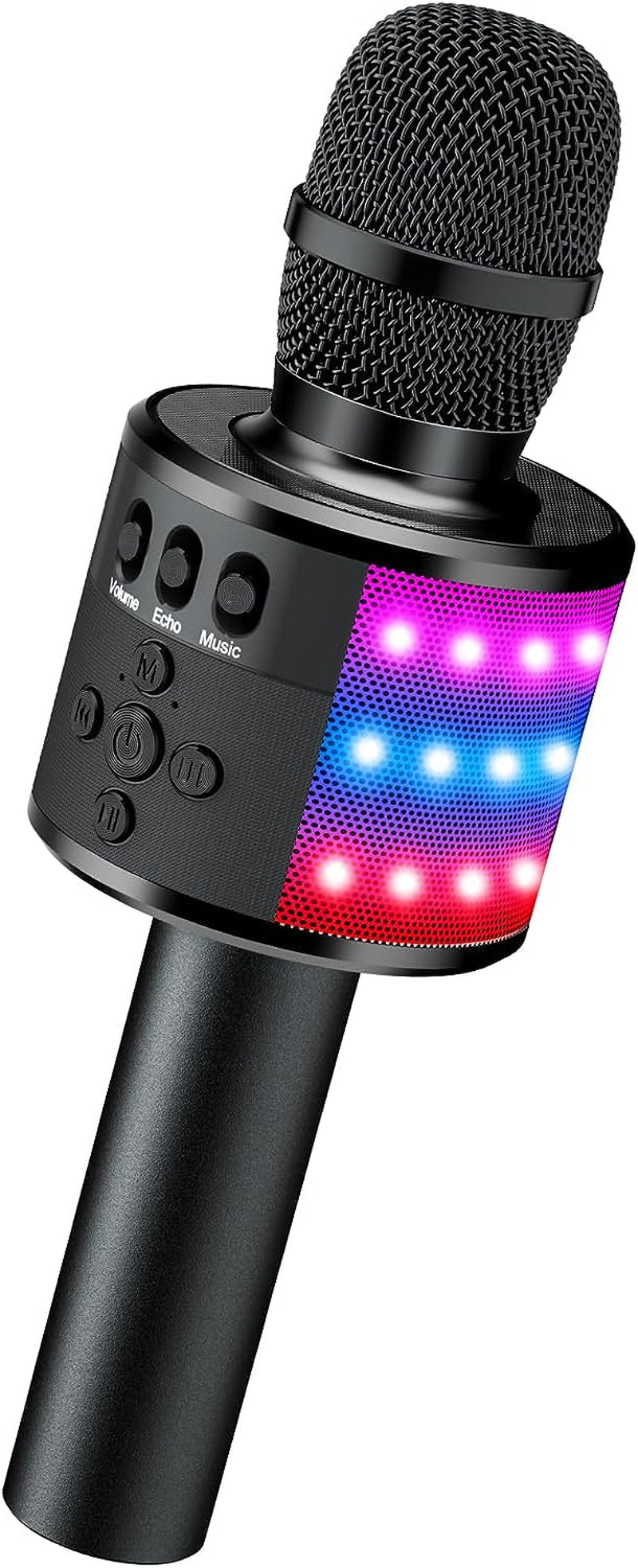 ✨ Portable Bluetooth Karaoke Microphone – Q78 Gold with Built-In Speaker, Echo Effect & LED Lights – Perfect for Parties, Gifts & On-the-Go Fun