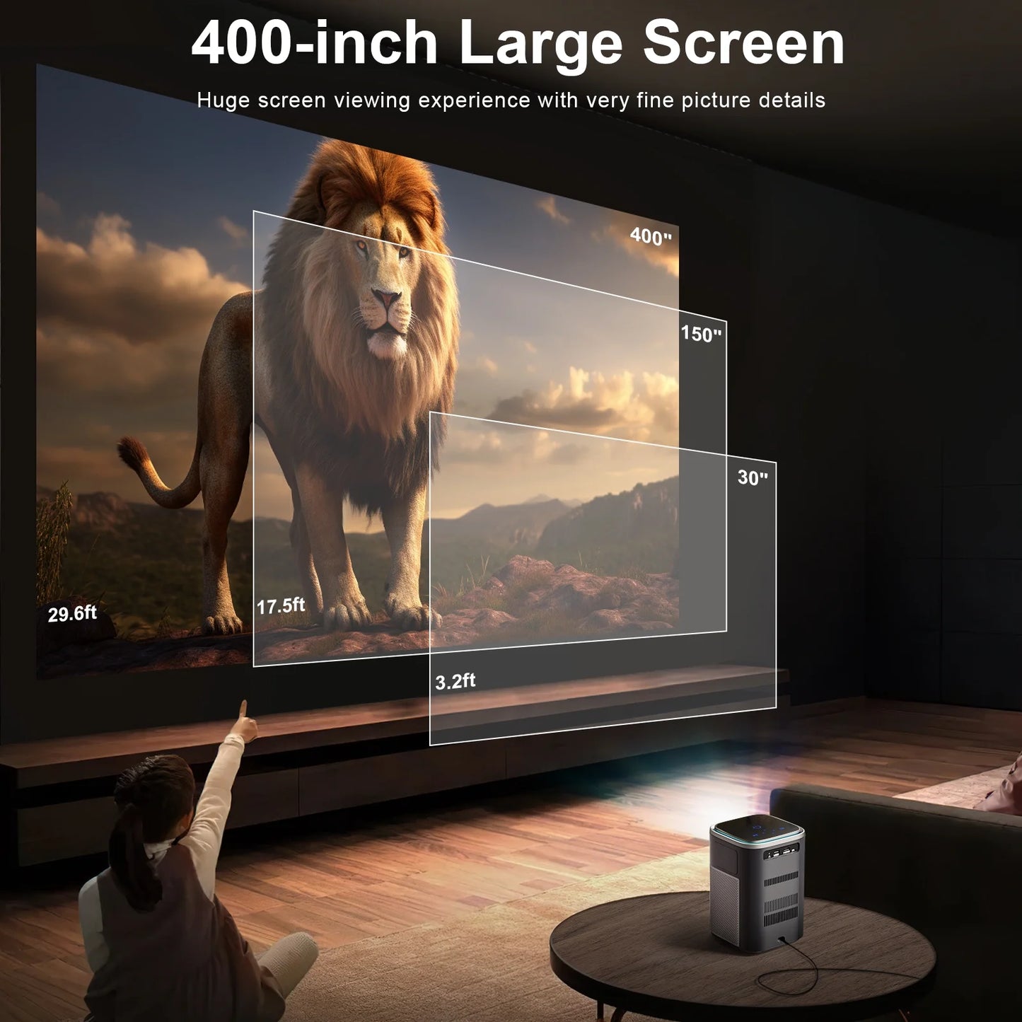 - Native 1080P Home Theater Projector with 5G WiFi, Bluetooth, 4K Support & 600 ANSI Lumens Brightness