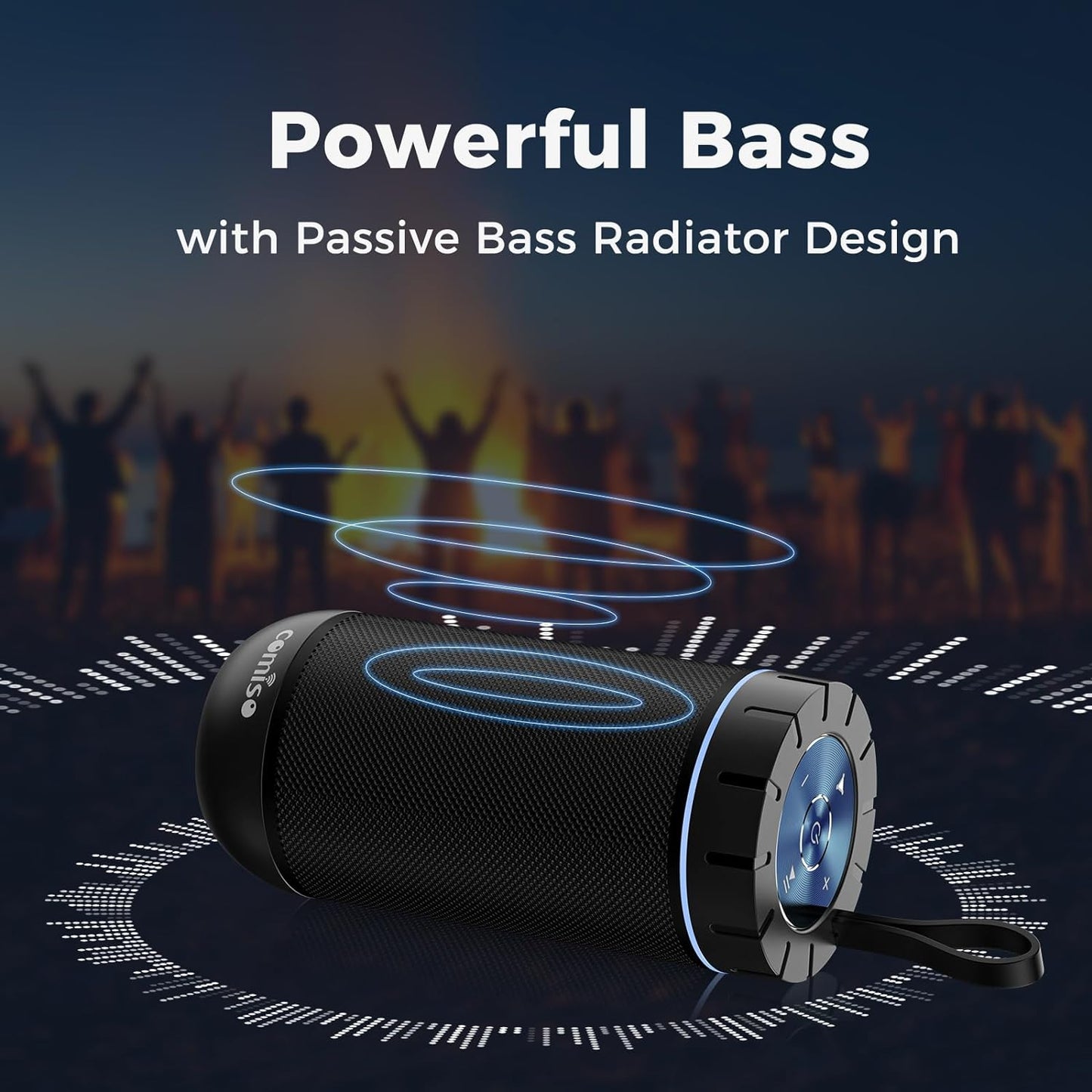 White Glow Bluetooth Speaker – Waterproof, Punchy Bass, 360° Stereo, 24-Hour Playtime, Made for Movement & Moments