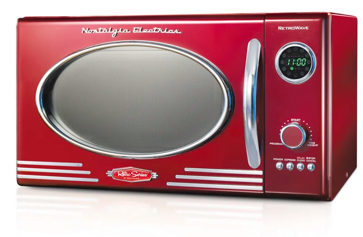 Retro 19" 0.9 Cu Ft. 800-Watt Countertop Microwave Oven