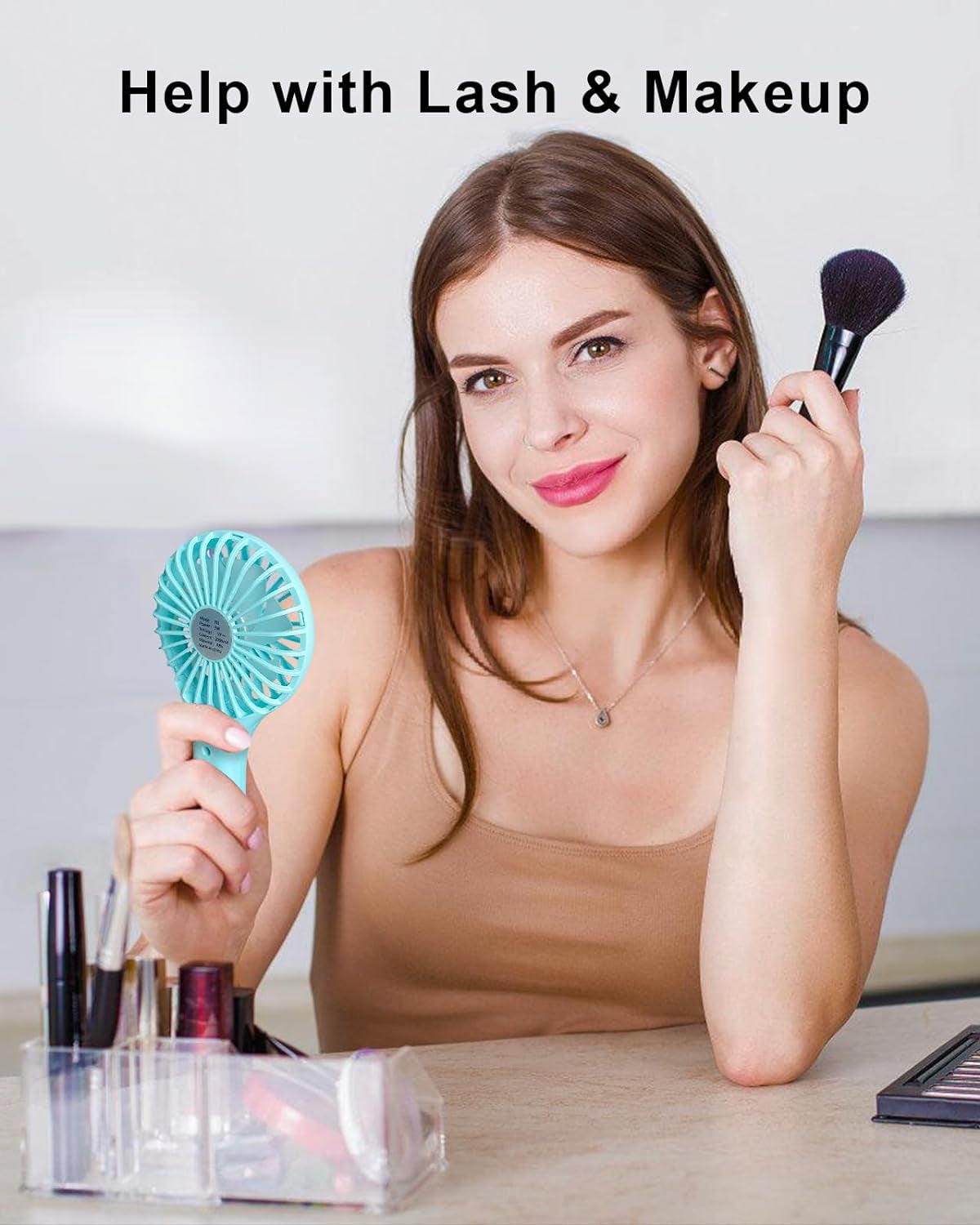 Rechargeable Mini Fan – Handheld, Lightweight, Eyelash-Friendly Design
