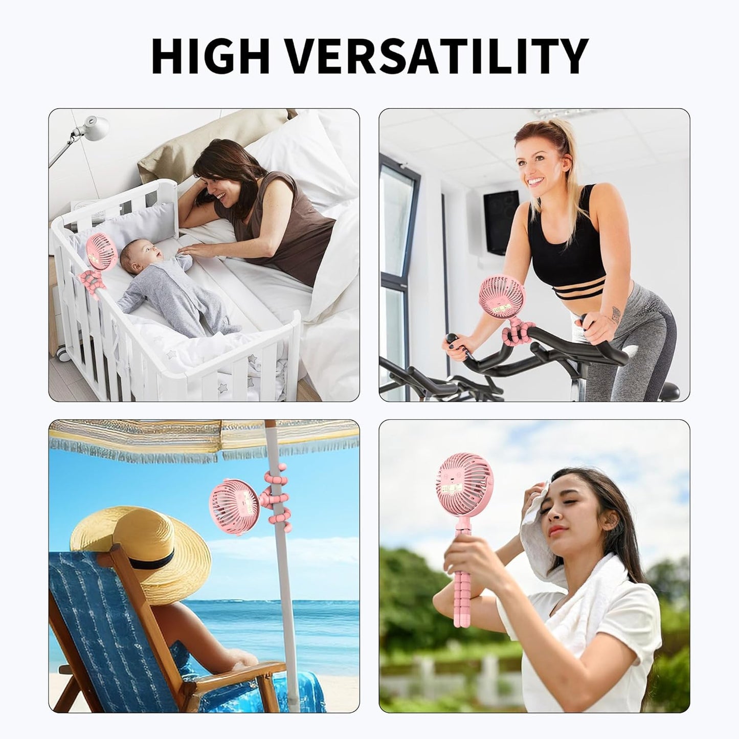 Whirl & Wander: Flexible Tripod Fan for On-the-Go Calm – Clip-On, Rotatable, Rechargeable Breeze Companion