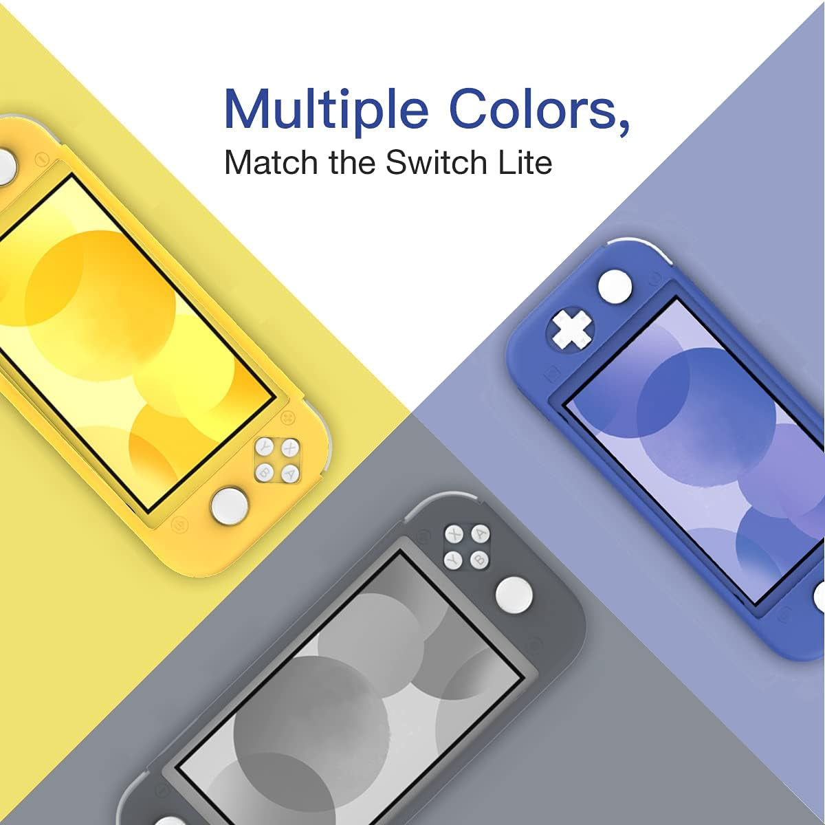 Protective Case for Switch Lite, Silicone Cover, Shock-Absorption Anti-Scratch Non-Slip Case
