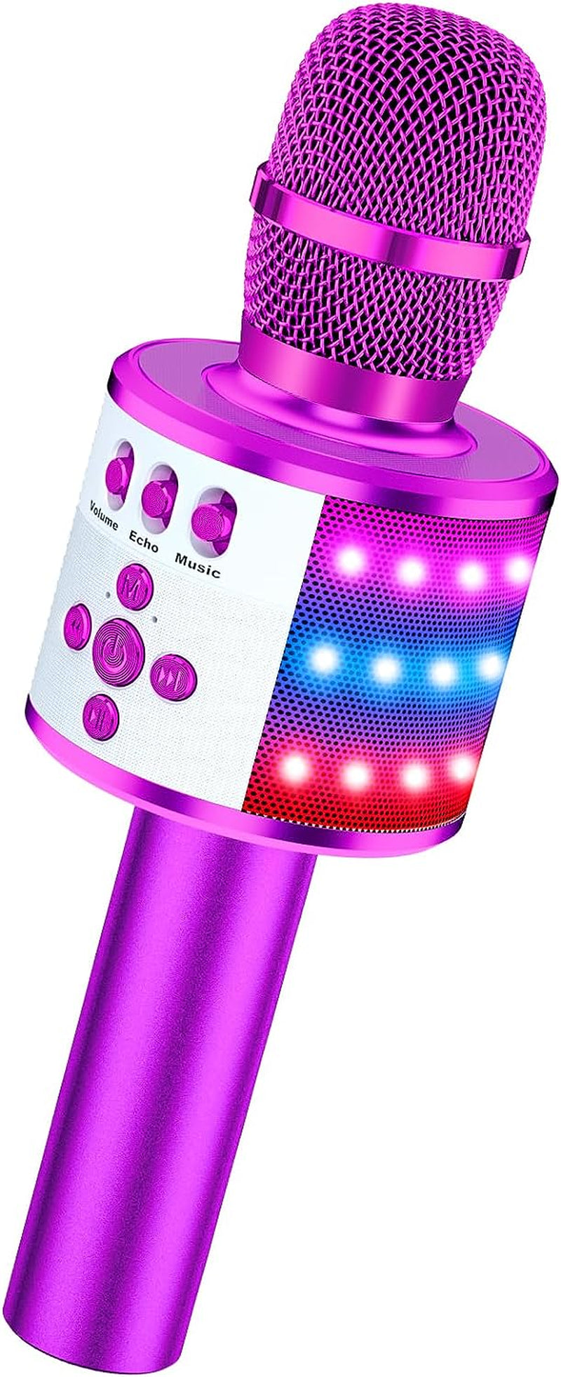 ✨ Portable Bluetooth Karaoke Microphone – Q78 Gold with Built-In Speaker, Echo Effect & LED Lights – Perfect for Parties, Gifts & On-the-Go Fun