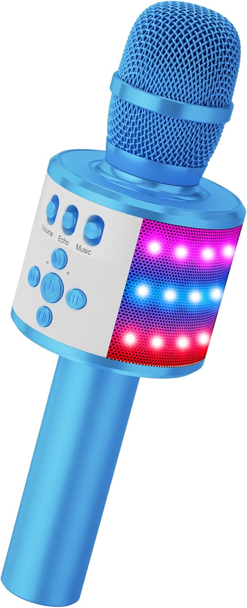 ✨ Portable Bluetooth Karaoke Microphone – Q78 Gold with Built-In Speaker, Echo Effect & LED Lights – Perfect for Parties, Gifts & On-the-Go Fun