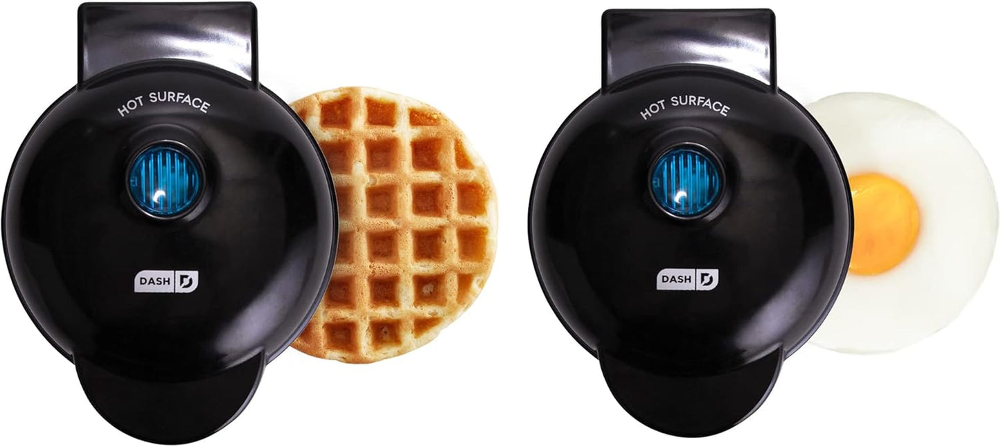 Mini Maker 3-Pack Gift Set, Mini Waffle Maker + Mini Heart-Shaped Waffle Maker + Mini Maker Griddle