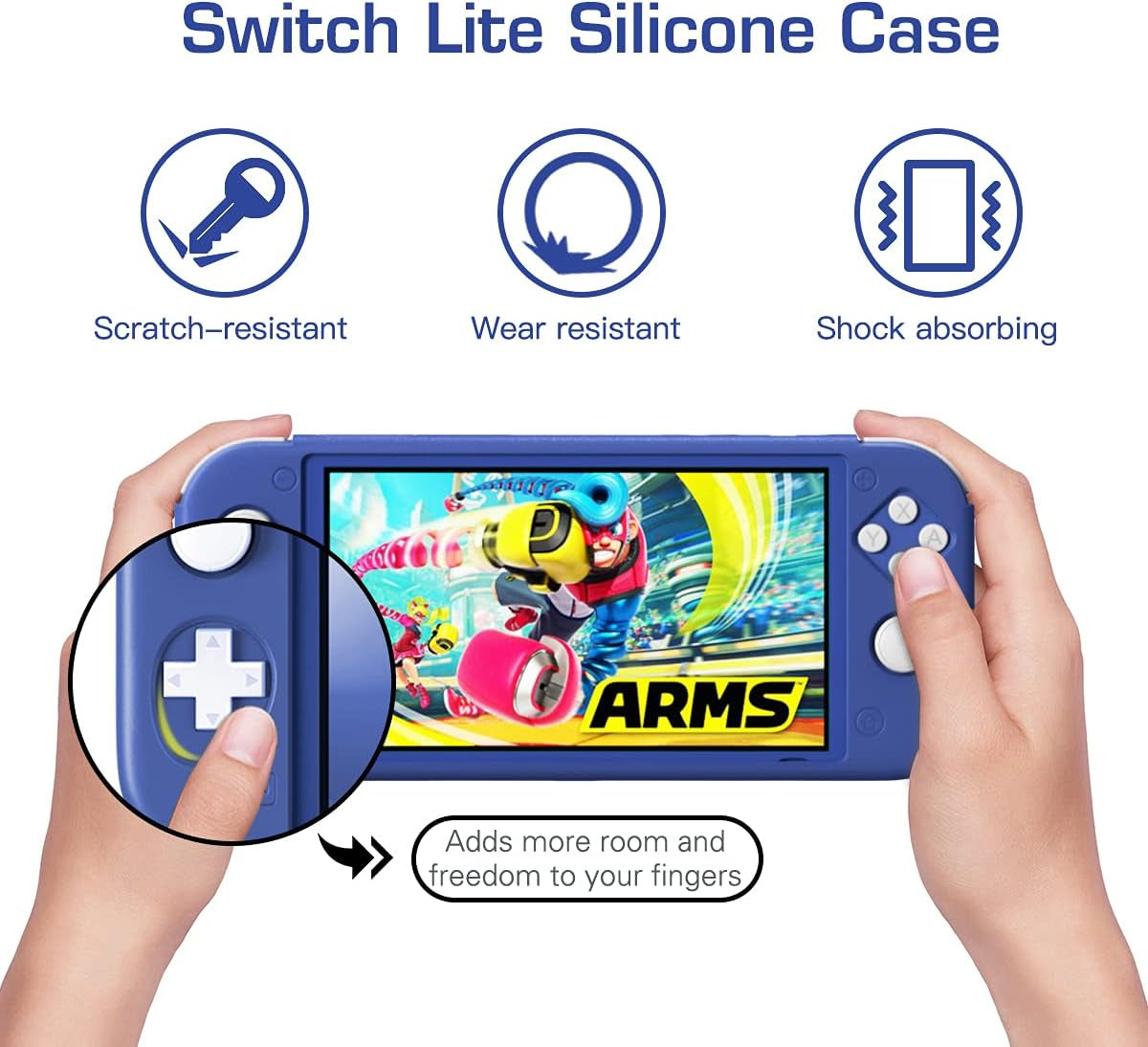 Protective Case for Switch Lite, Silicone Cover, Shock-Absorption Anti-Scratch Non-Slip Case
