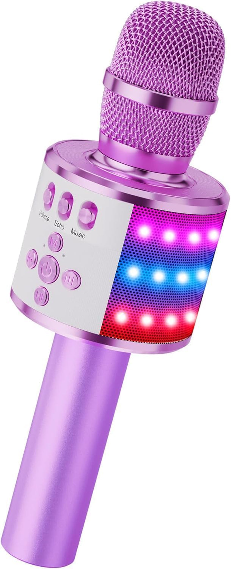 ✨ Portable Bluetooth Karaoke Microphone – Q78 Gold with Built-In Speaker, Echo Effect & LED Lights – Perfect for Parties, Gifts & On-the-Go Fun