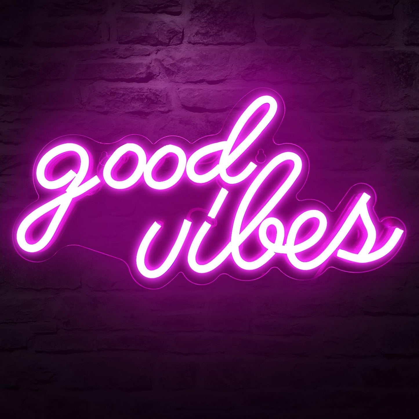 💡 “Good Vibes” Neon Sign – USB-Powered Ice Blue Wall Light for Bedroom & Dorm Decor (16.1" x 8.3")