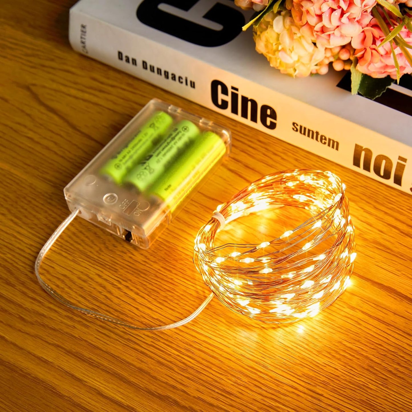 ✨ 33Ft Battery-Operated Fairy Lights – 100 LED Copper Wire Twinkle Lights, Waterproof for Jars, Parties, Weddings & Cozy Decor