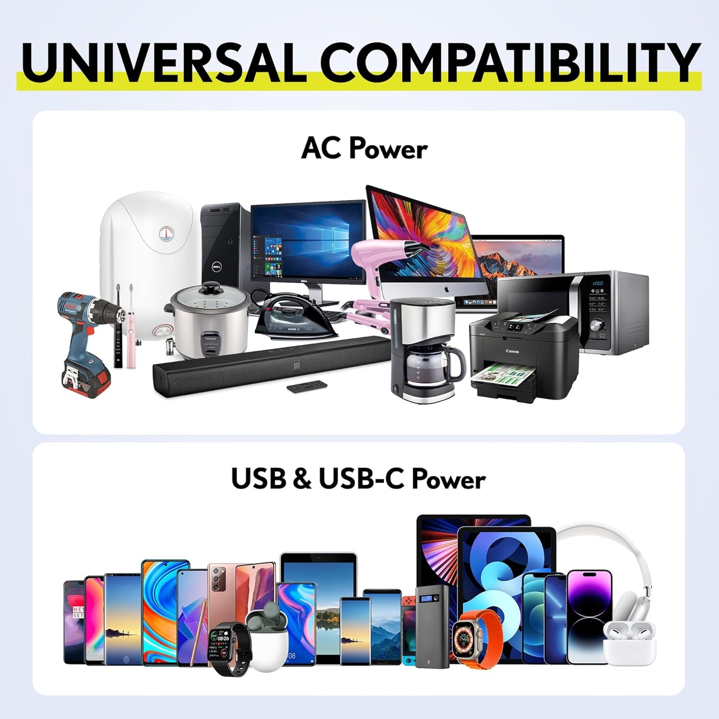 Outlet Extender with Detachable Shelf – 8 AC Ports, 3 USB, Surge Protection & Space-Saving Design