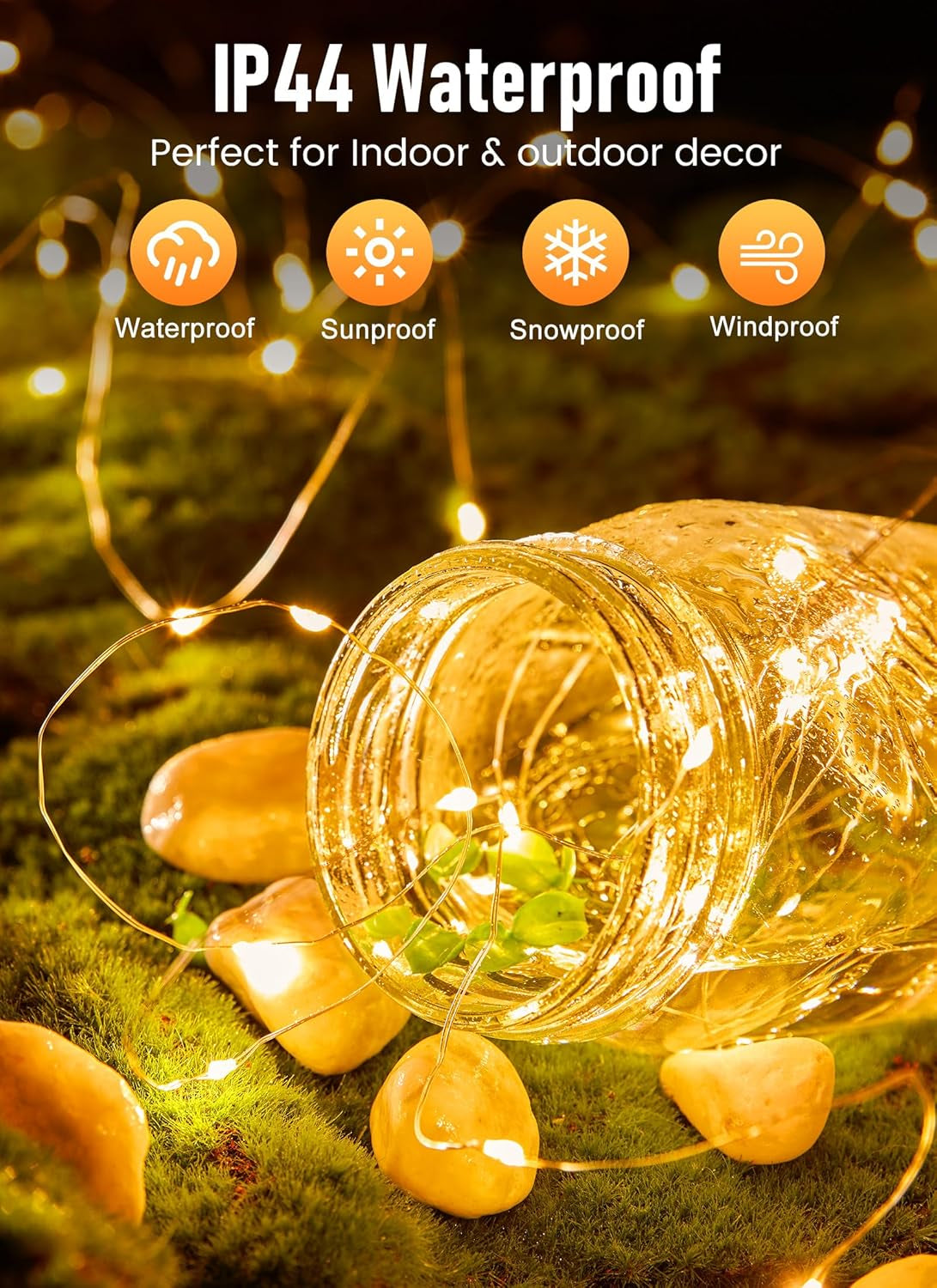 ✨ 33Ft Battery-Operated Fairy Lights – 100 LED Copper Wire Twinkle Lights, Waterproof for Jars, Parties, Weddings & Cozy Decor