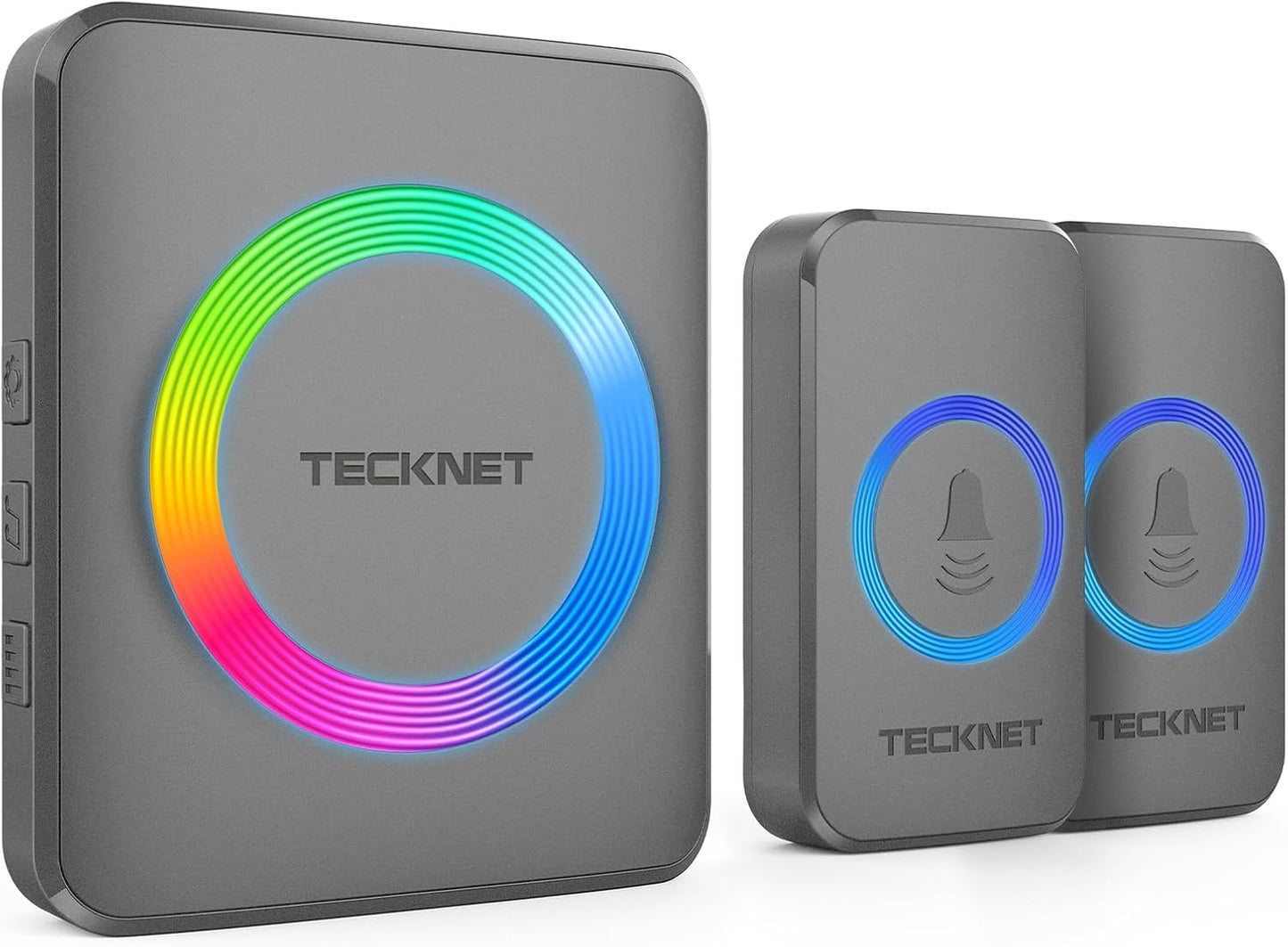 Wireless Doorbell with 2 Receivers – Waterproof, Long Range, RGB Light & Adjustable Volume