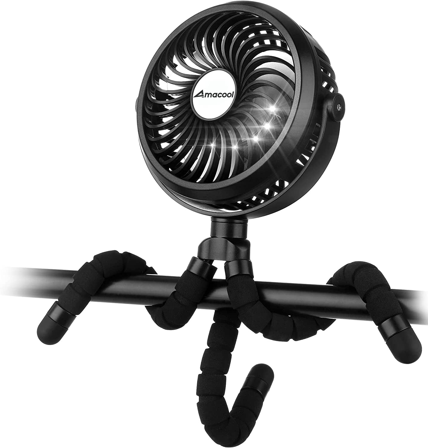 Whirl & Wander: Flexible Tripod Fan for On-the-Go Calm – Clip-On, Rotatable, Rechargeable Breeze Companion