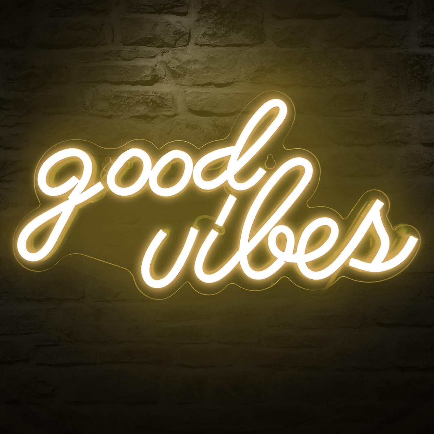 💡 “Good Vibes” Neon Sign – USB-Powered Ice Blue Wall Light for Bedroom & Dorm Decor (16.1" x 8.3")