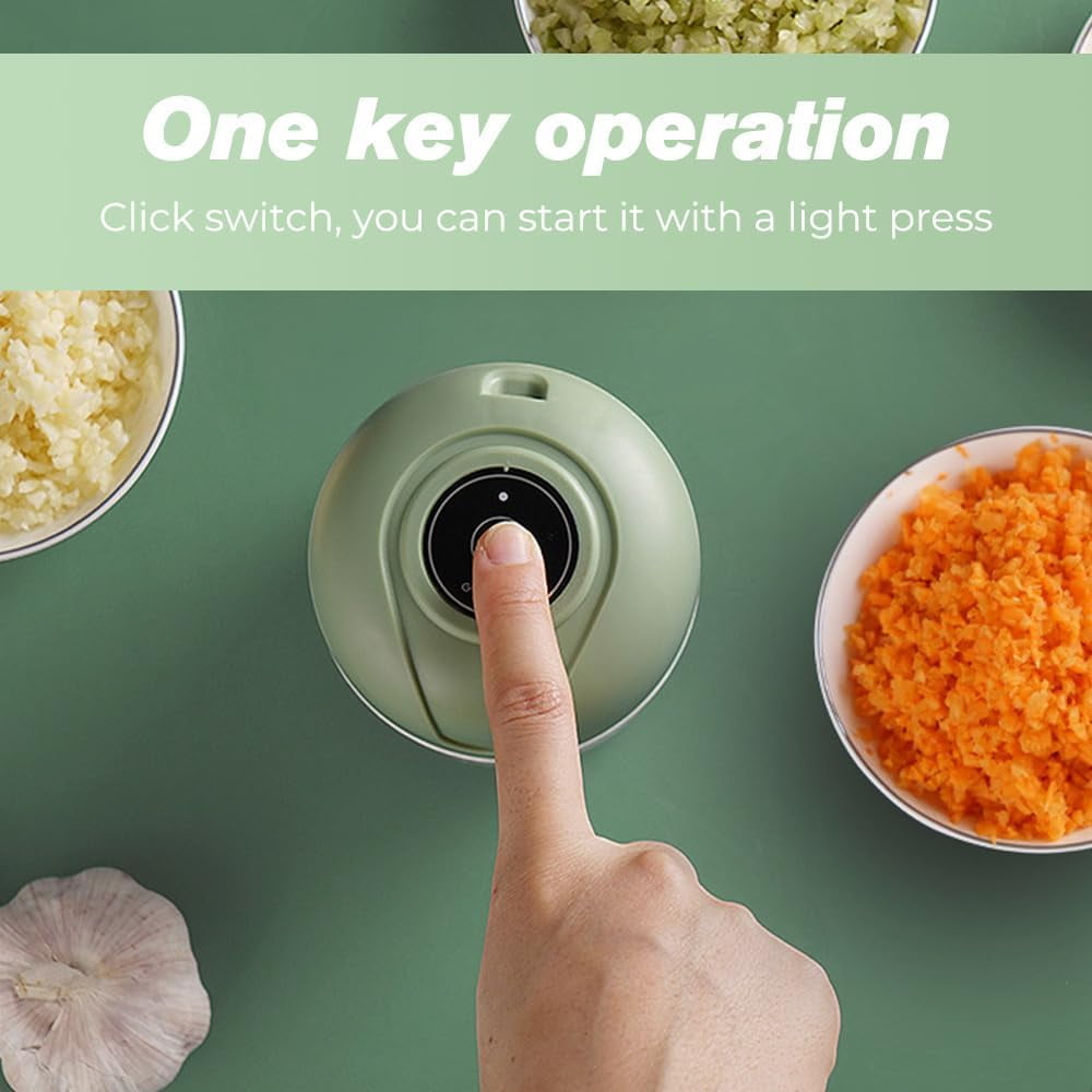 WhisperChop – Portable Electric Garlic & Veggie Chopper, 250ML with USB Recharge & Stainless Steel Blade