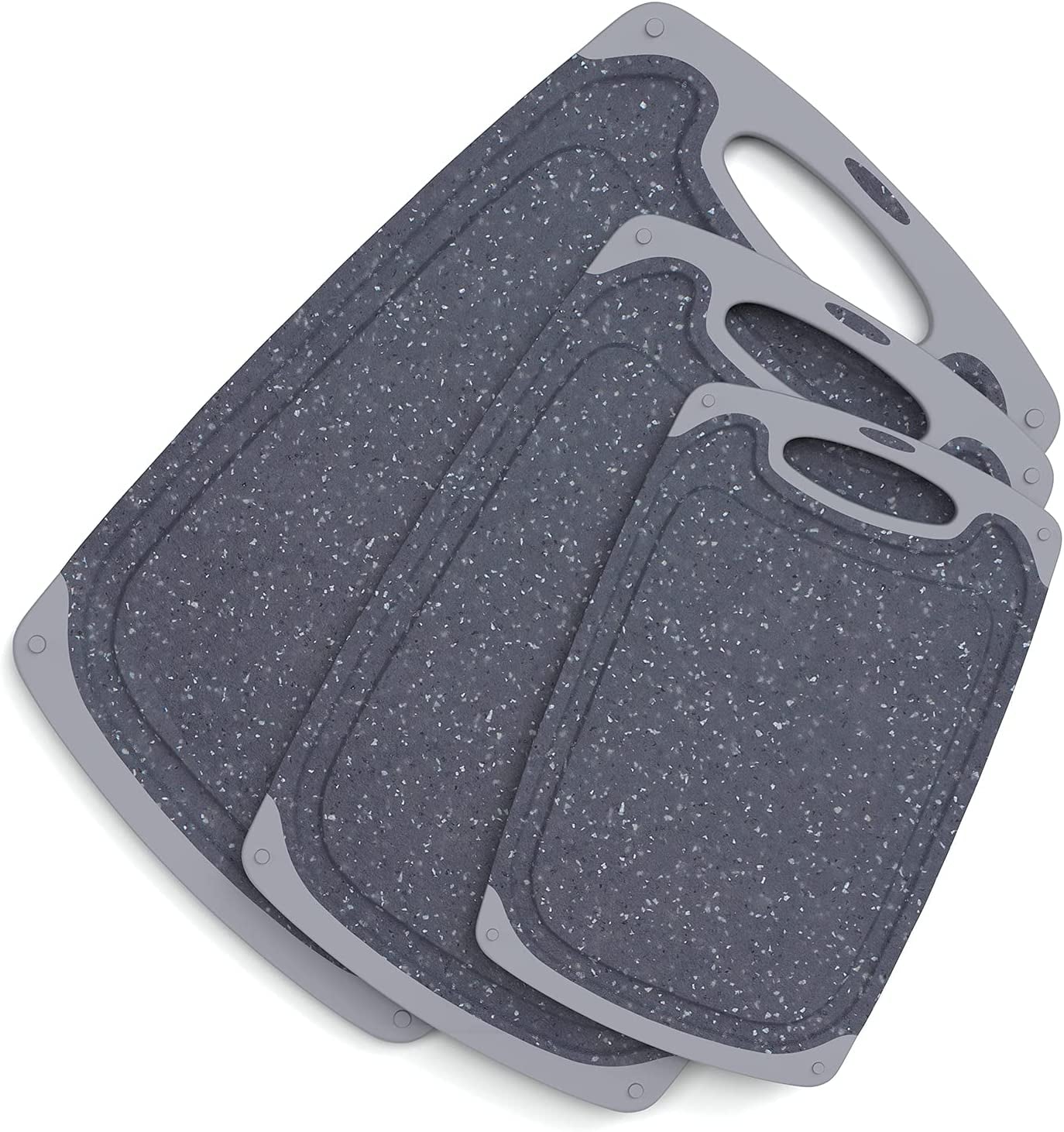 Cutting Board Set of 3 – BPA-Free, Dishwasher Safe with Juice Grooves & Handles