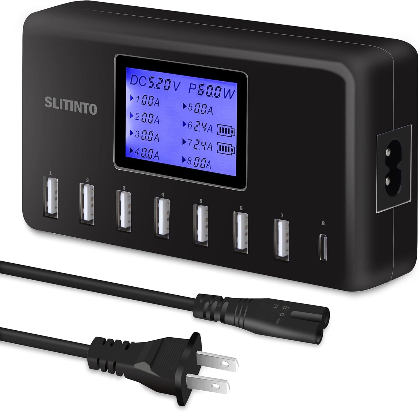 USB Charger, 60W 12A 8-Port USB Charging Station Multi Port USB Hub Charger