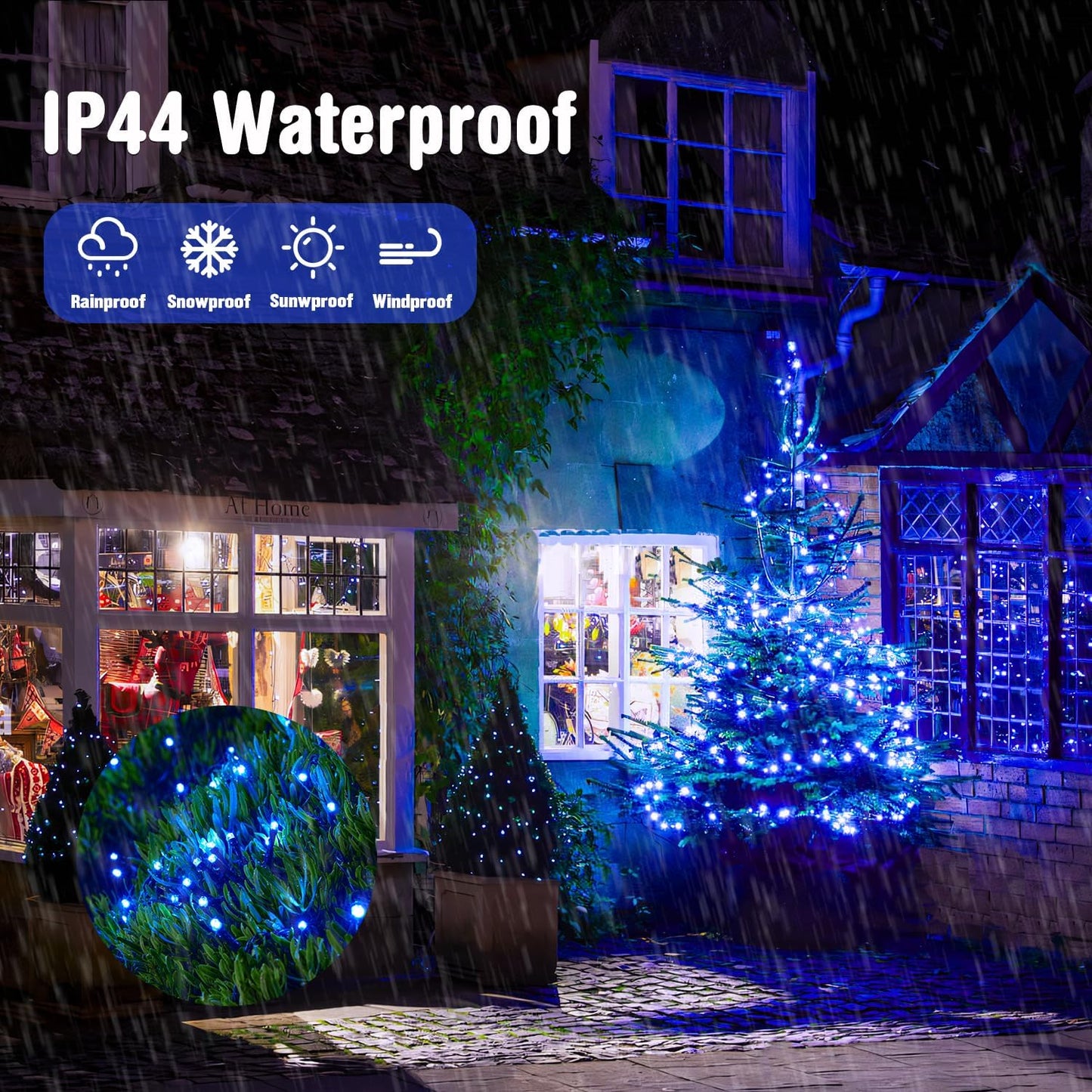 ✨ 250 LED String Lights – 91.5Ft Extendable Outdoor Waterproof Lights with 8 Modes, Green Wire for Tree, Patio & Indoor Decor