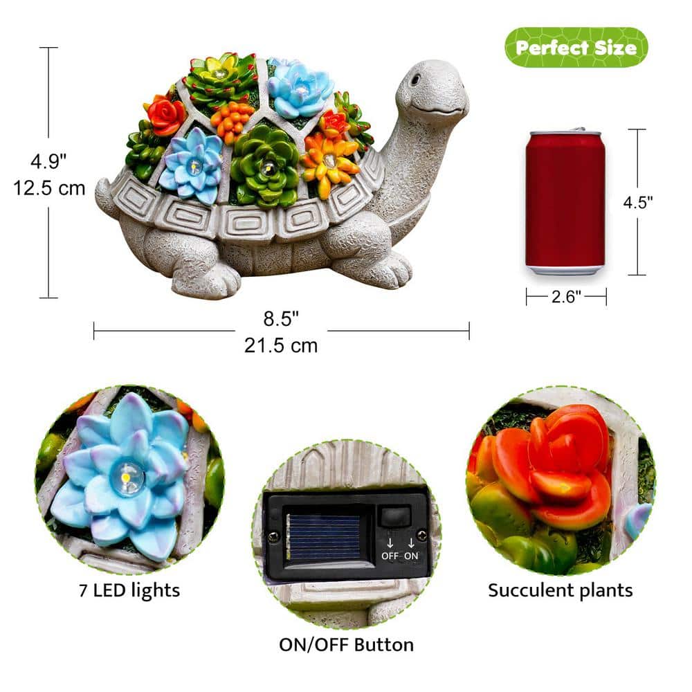 Solar Turtle Statue - Garden Decor Yard Art Ornament Cute Turtle Gifts
