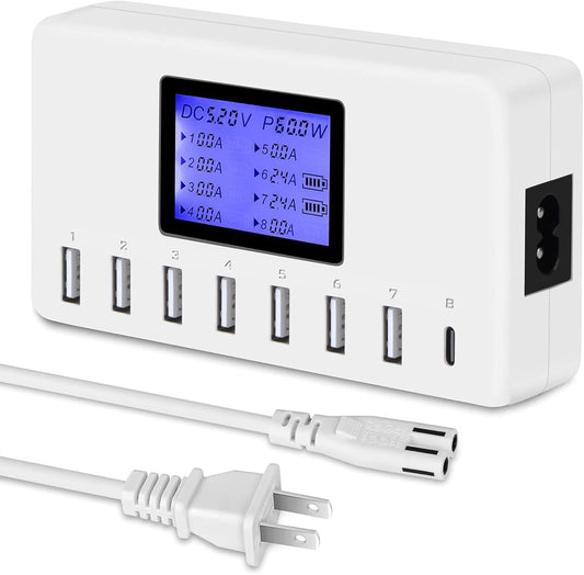 USB Charger,  60W 12A 8-Port USB Charging Station Multi Port USB Hub Charger