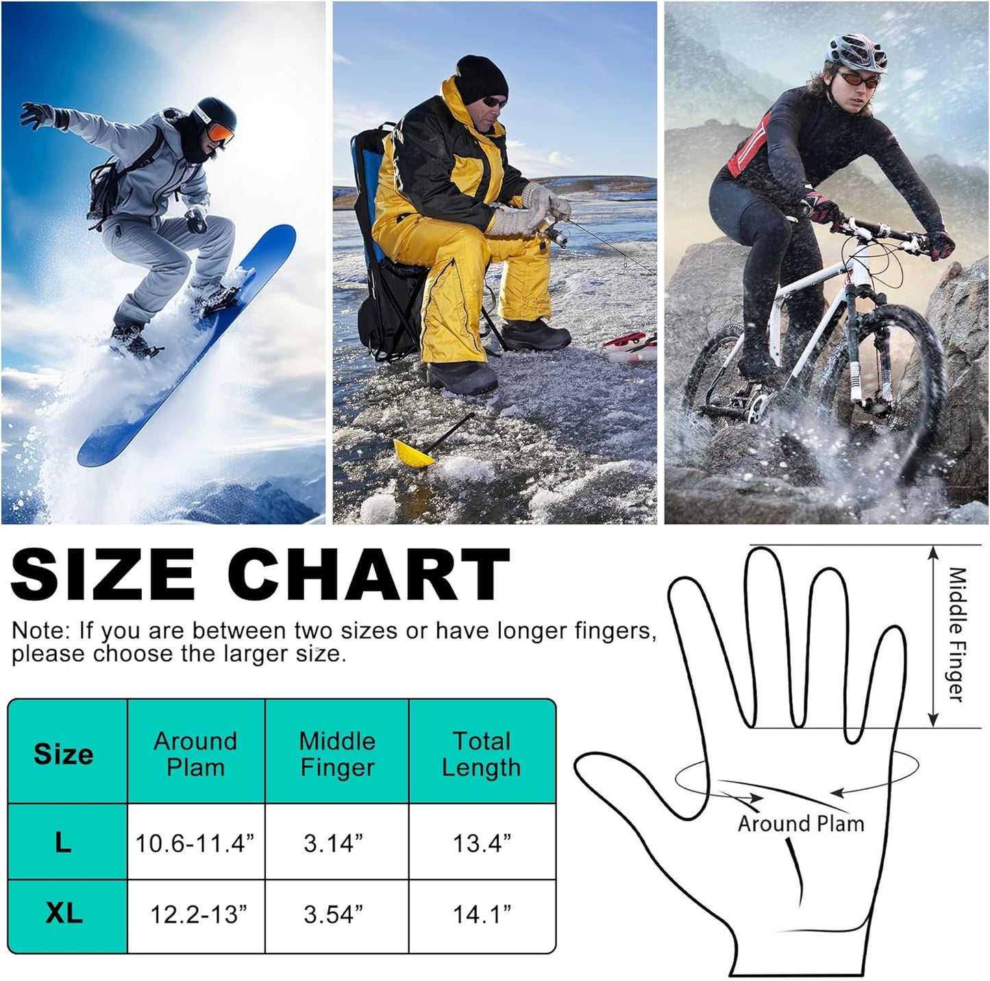 🧤 Rechargeable Heated Gloves – Waterproof, Touchscreen-Ready for Outdoor Sports & Winter Work