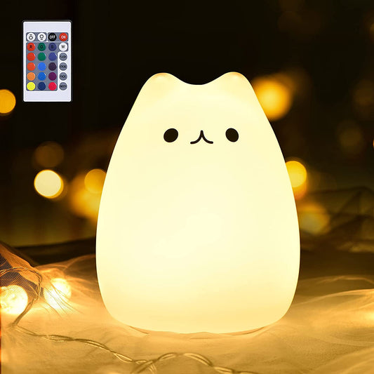 🐾 Kawaii Cat Night Light – Remote-Controlled Nursery Lamp & Gift for Girls (Ages 3+)