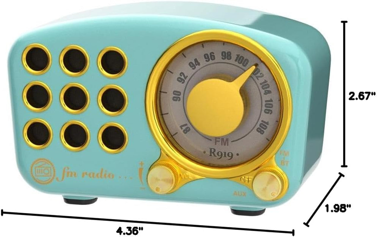 Old-School Style Bluetooth Speaker – FM Radio, TF Card, MP3 Player & Big Bass (Blue)