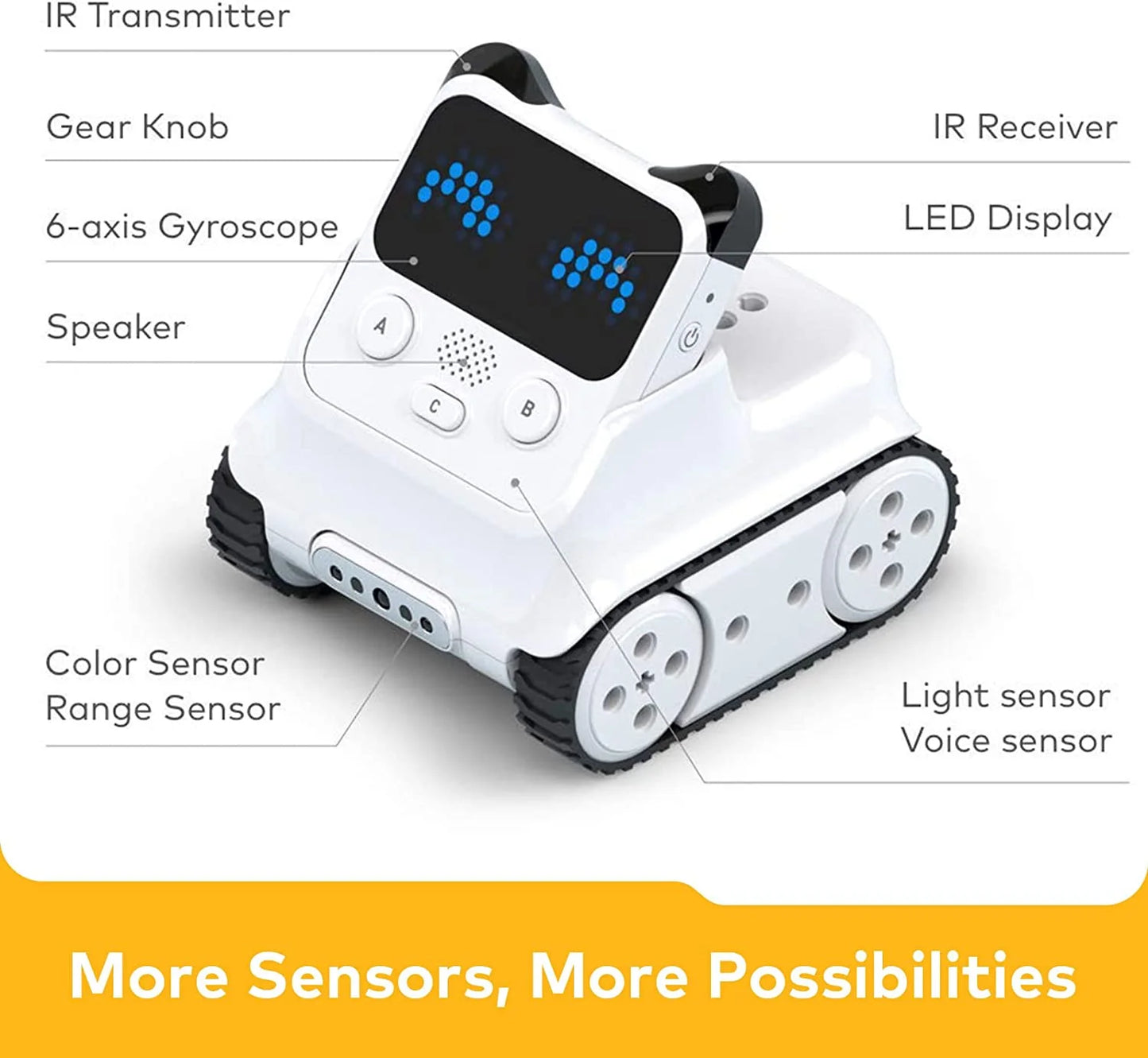 Codey Rocky 2-In-1 Cording Robot Toys for Kids, Programmable Remote Control Emo Robot Car Supports Both Block-Based and Python Coding