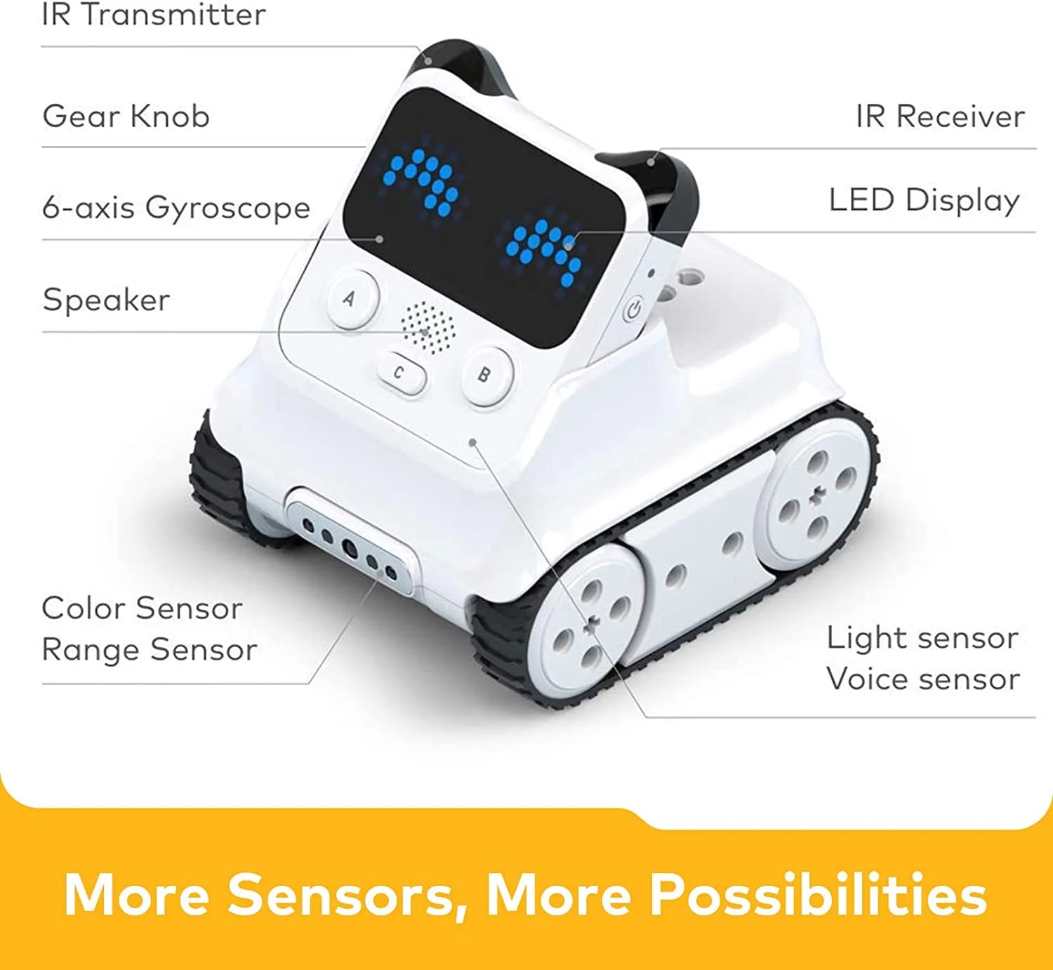 Codey Rocky 2-In-1 Cording Robot Toys for Kids, Programmable Remote Control Emo Robot Car Supports Both Block-Based and Python Coding