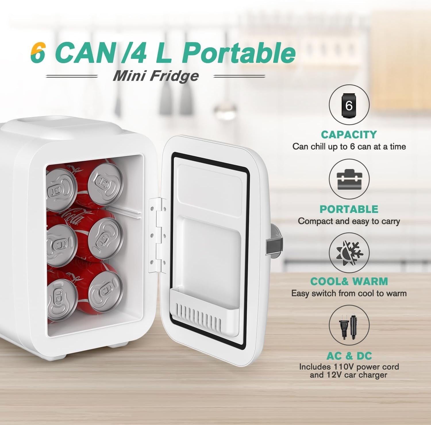 ❄️ Mini Fridge – 4L Portable Cooler & Warmer for Skincare, Snacks & Drinks | Compact Personal Fridge for Home, Office, Car & Travel | Multi-Color Options