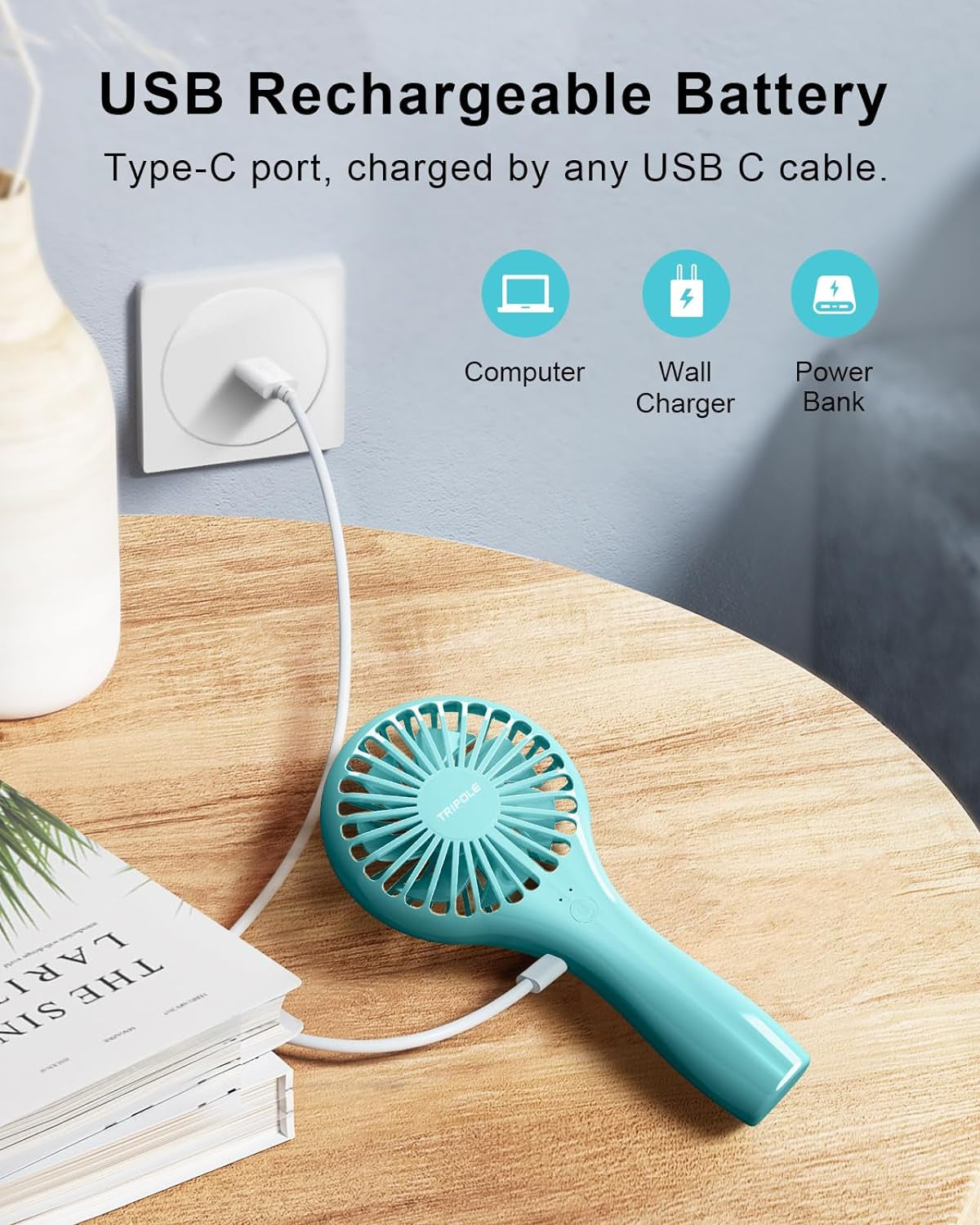 Rechargeable Mini Fan – Handheld, Lightweight, Eyelash-Friendly Design
