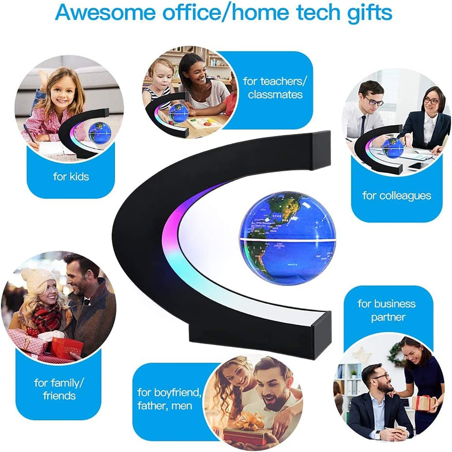 Levitating Globe with LED Light – Cool Tech Gift for All Ages