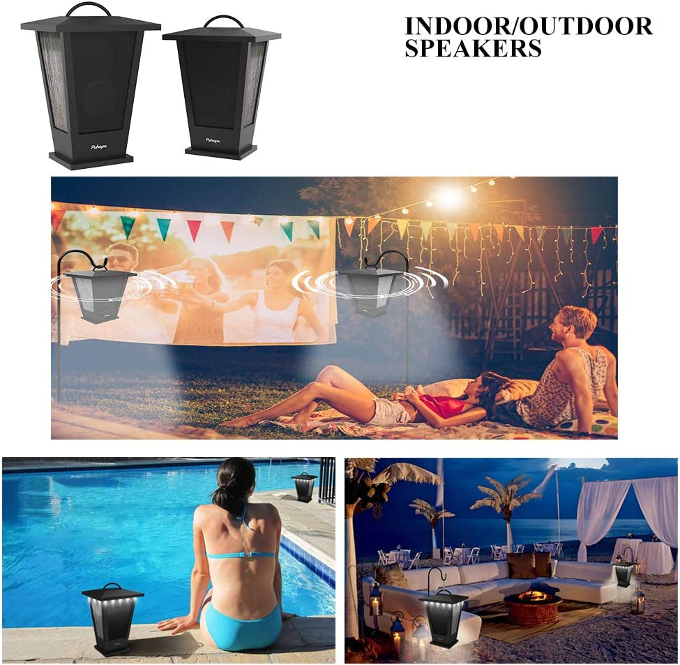 Bluetooth Speakers Waterproof, 2 Packs True Wireless Stereo Sound 20W Dual Pairing Lantern Indoor Outdoor Speakers