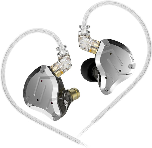 ZS10 Pro – Black In-Ear Monitors with 5-Driver Harmony & Detachable Cable for Pure Listening Flow