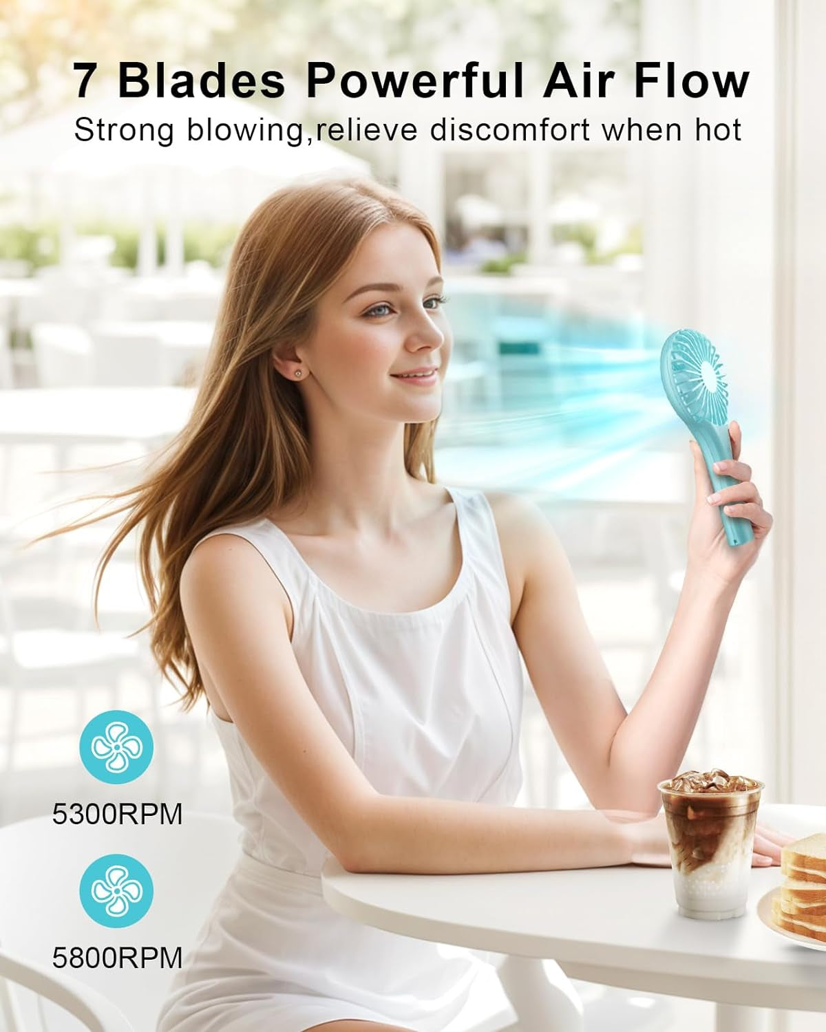 Rechargeable Mini Fan – Handheld, Lightweight, Eyelash-Friendly Design